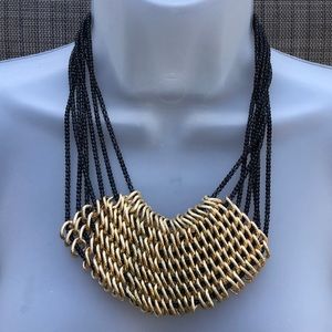 Designer Chunky Boho Gold/Black Necklace